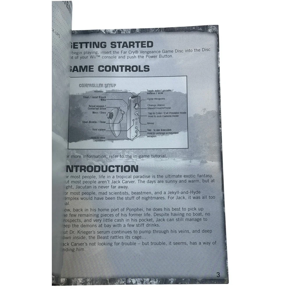 Far Cry Vengeance Nintendo Wii Instruction Booklet Manual Ubisoft 2006‎